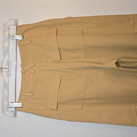 Anthropologie Avec Les Filles Pleated Wideleg Cargo Trousers Khaki NWOT - Picture 9 of 13